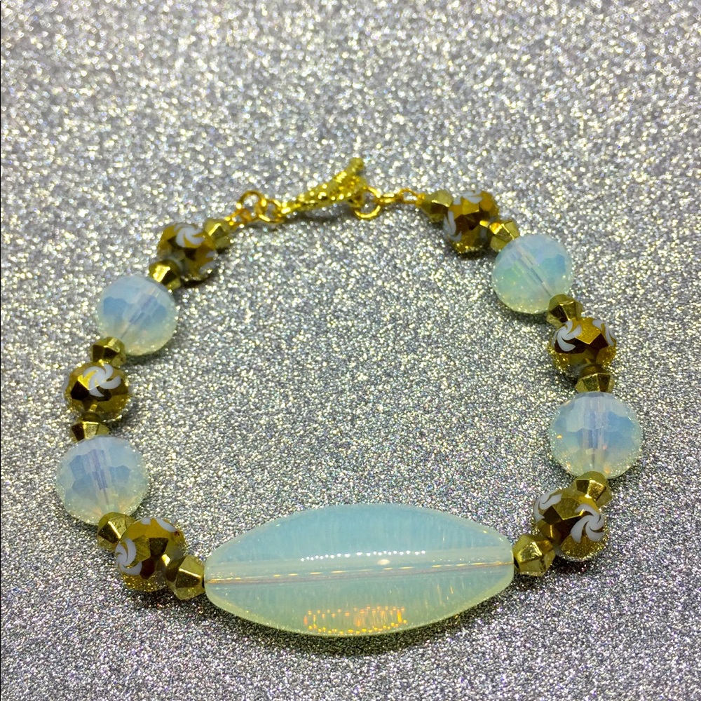 Cloudy glass handmade bracelet